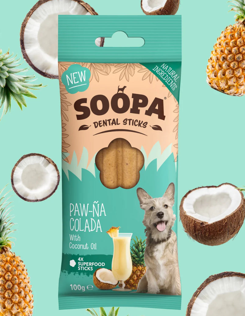 Paw-na colada dental sticks