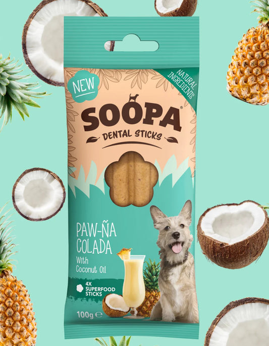 Paw-na colada dental sticks